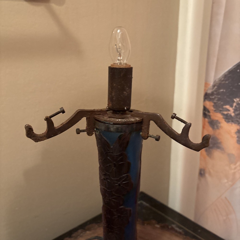 Base Lamp Galle Blue/Wine/Brown 12” To Light Bulb