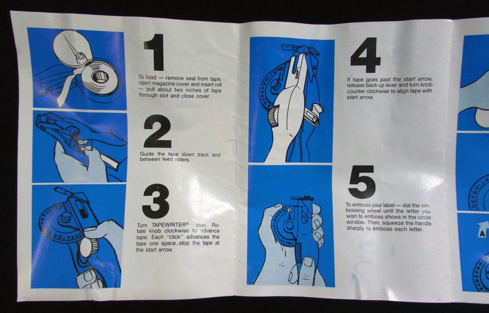 DYMO 1011 TAPEWRITER OPERATING INSTRUCTIONS Only