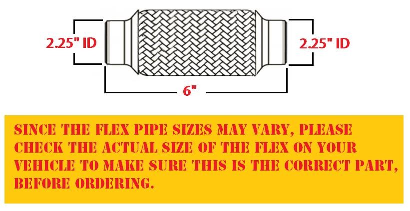 2.25" X 6" Universal Exhaust Flex Pipe