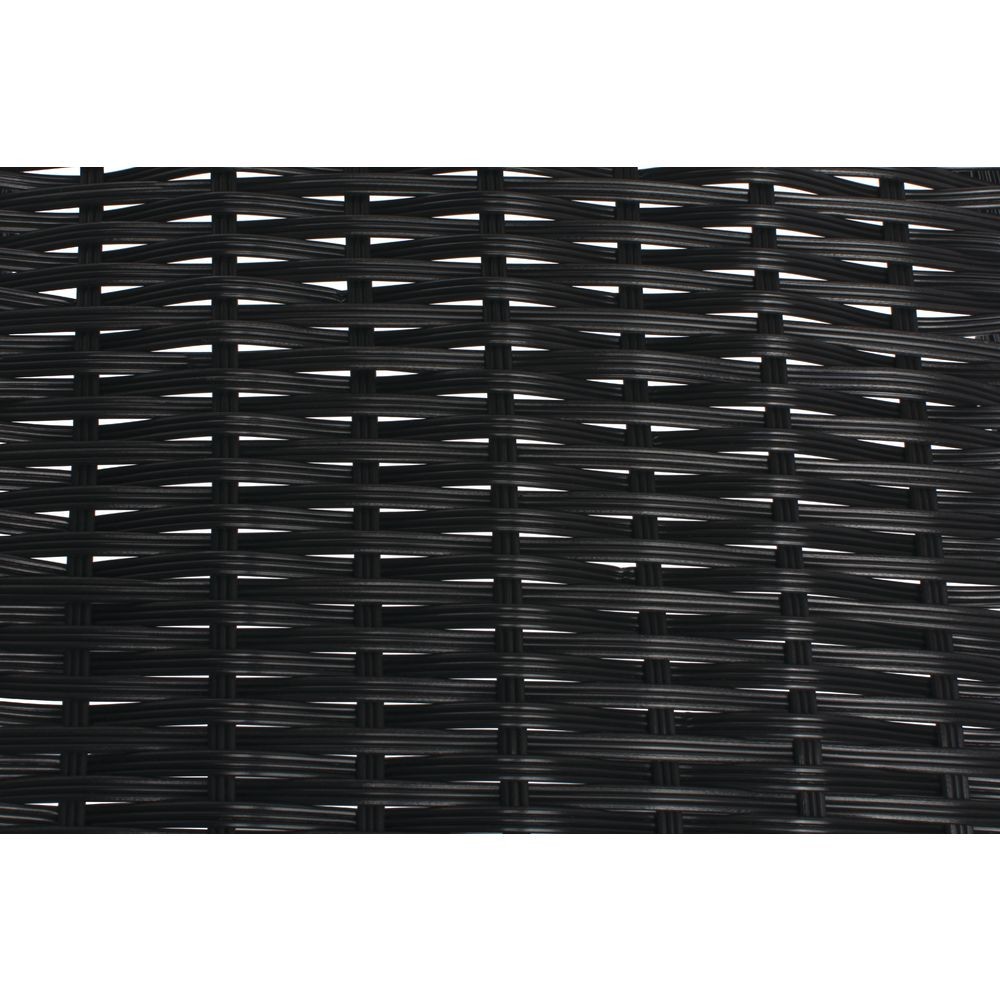 HUBERT Wicker Look Tapered Storage Basket, Rectangular Black- 15 1/2"L x 24"D x