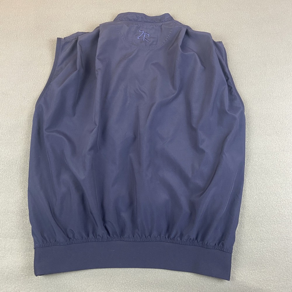 Zero Restriction Jacket Men Large Blue Golf Windbreaker Sleeveless Snap Pullover