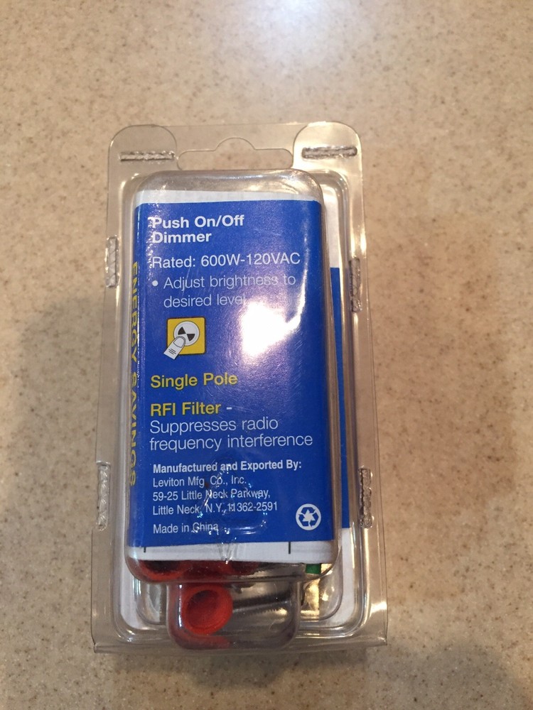 Leviton No. 6681-W Push On/Off Dimmer Single Pole