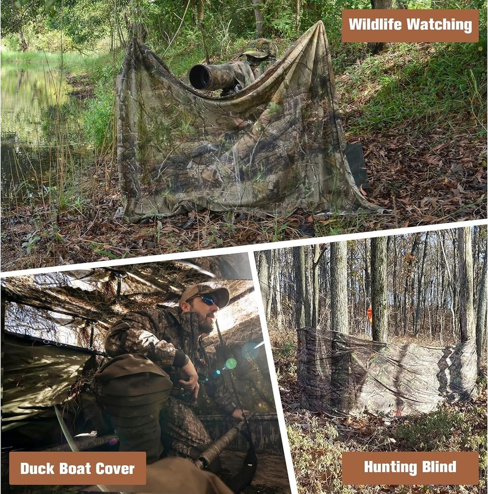 One Way See Through Camouflage Mesh Camo Netting 5FTX6.5Ft New