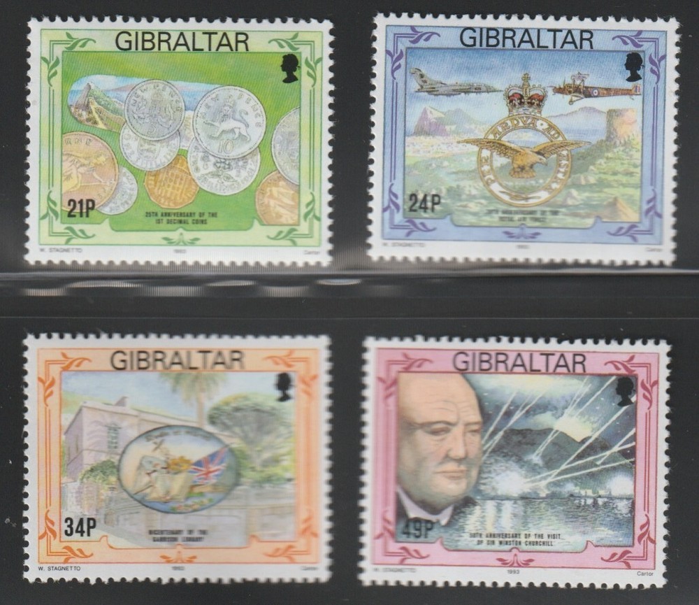 Gibraltar    1993    Sc # 645-48   Coins   MNH   OG