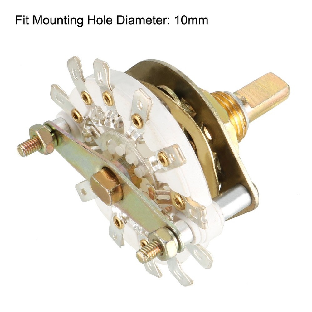 4Pcs 12Pin 2P5T 2 Pole 5 Position Selectable Single Deck Selector Rotary Switch