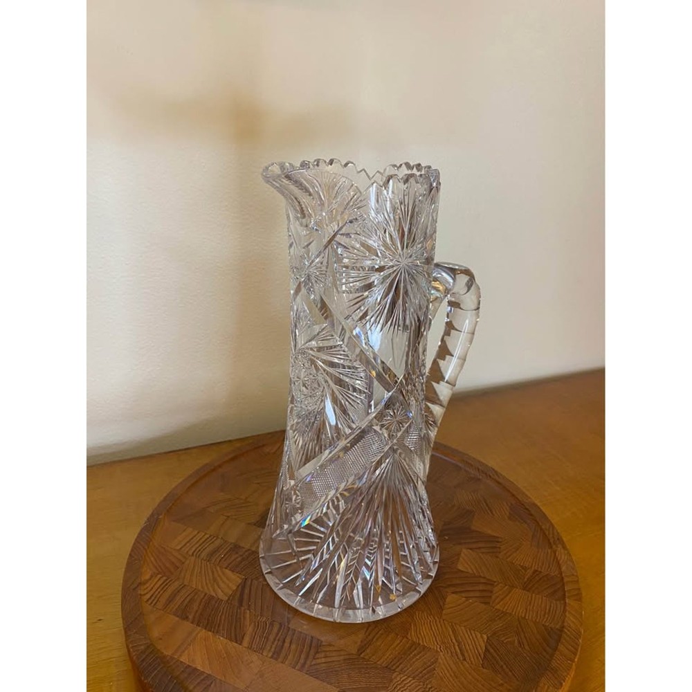 Tall Crystal pitcher vase