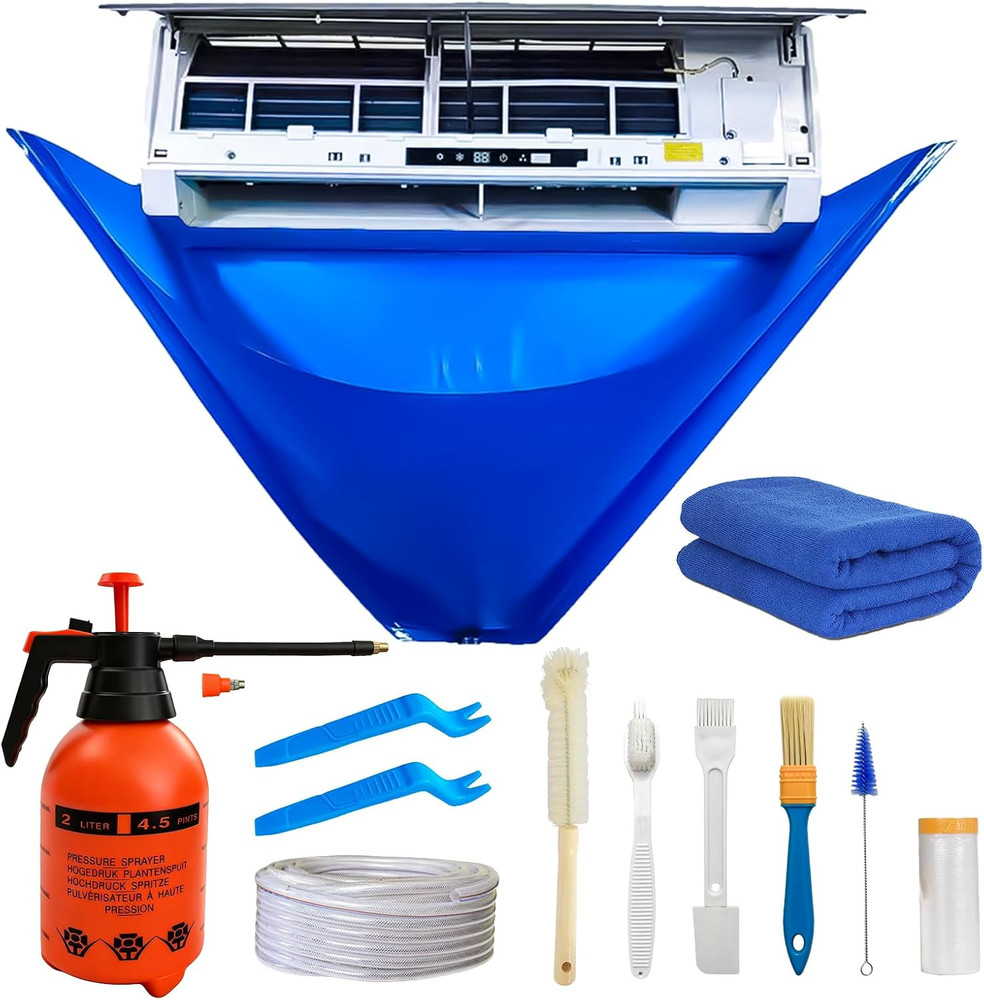 Mini Split AC Cleaning Kit - 13-Piece Tool Set for Ductless Systems