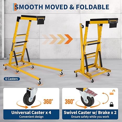 400LBS Automotive Engine Creeper Adjustable 46"-71" Foldable Engine Creeper Too