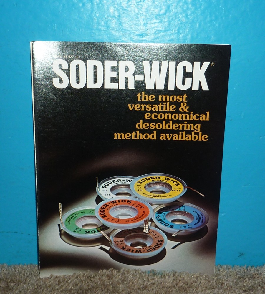 Soder-Wick Brochure w/ Company Letter Very Good Condition Original 1980