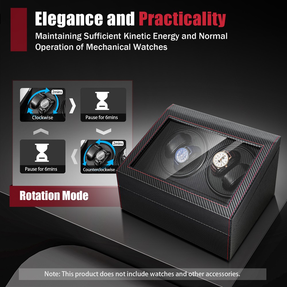 Automatic Rotation Watch Winder for 4+6 Watches Storage Box Auto Display Box