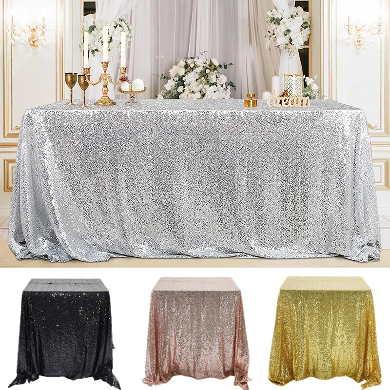 Sequin Table Cloth Glitter Tablecloth Gold Silver Tablecloth for Wedding Decor