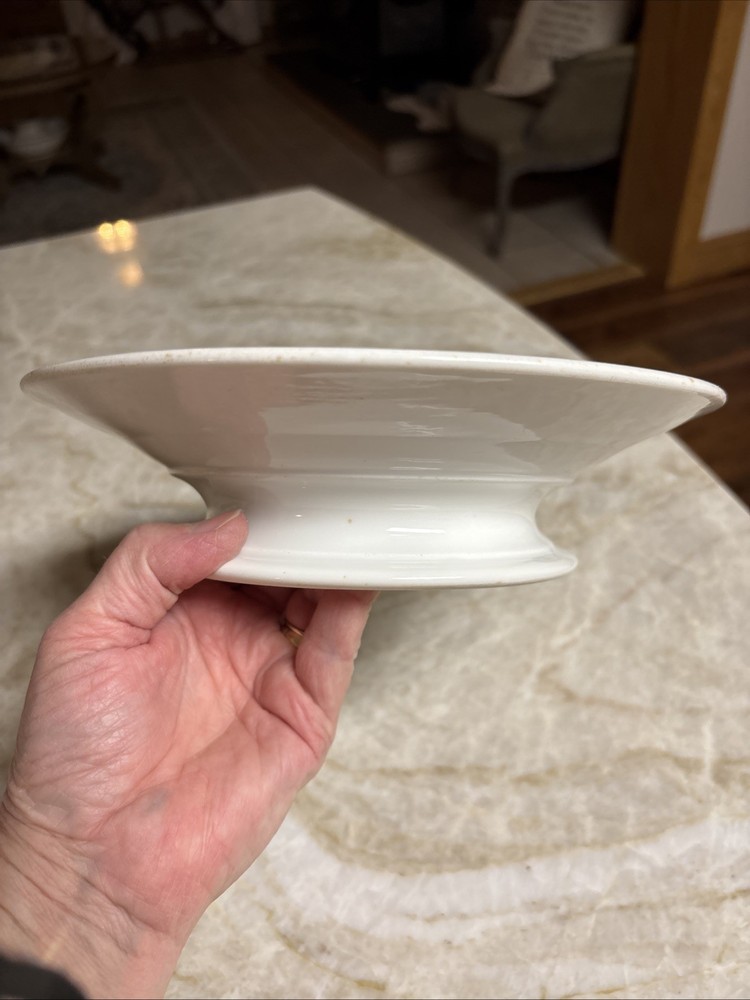 White Ironstone Cake Stand Plate