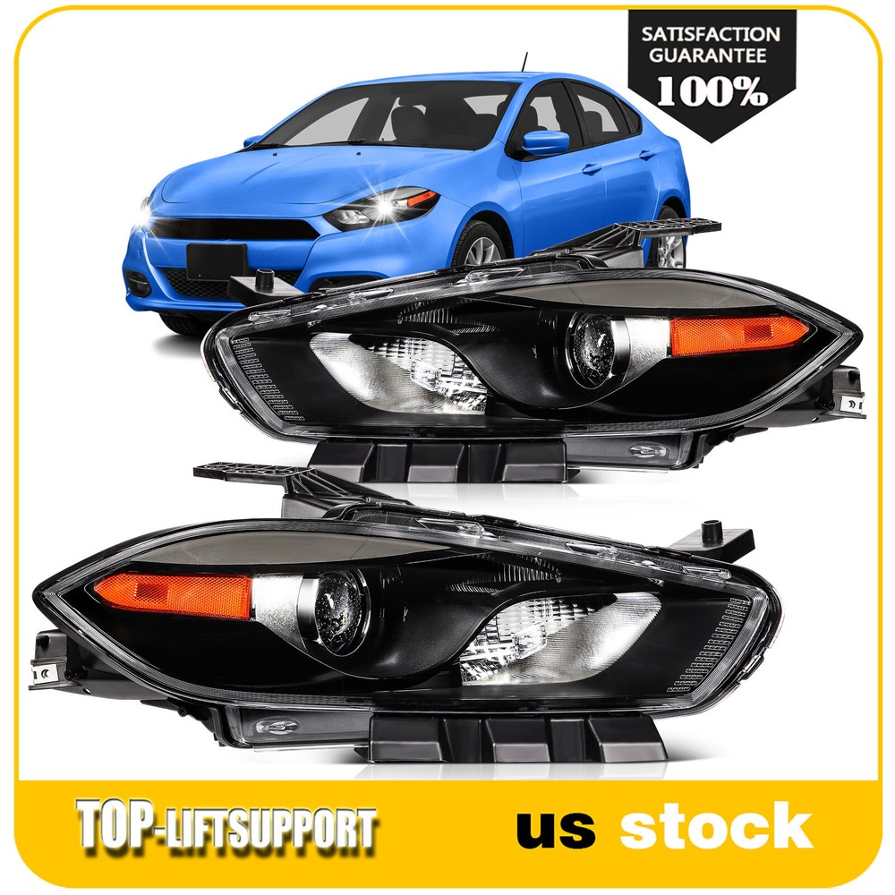 Headlight Assembly For 2013-2016 Dodge Dart Left+Right Headlight