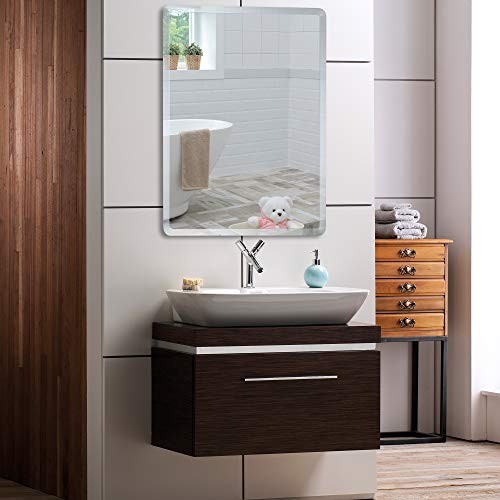 Mood Rectangular Bathroom Mirror Wall Mounted (20 x 28 Inch), 28"L x 20"W