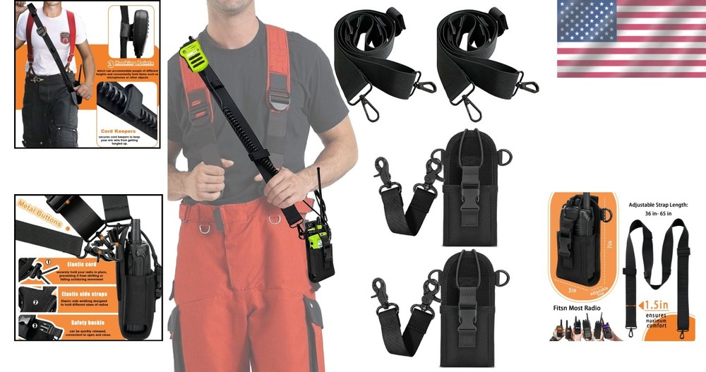 Firefighter Radio Strap Set with Mic Holder-