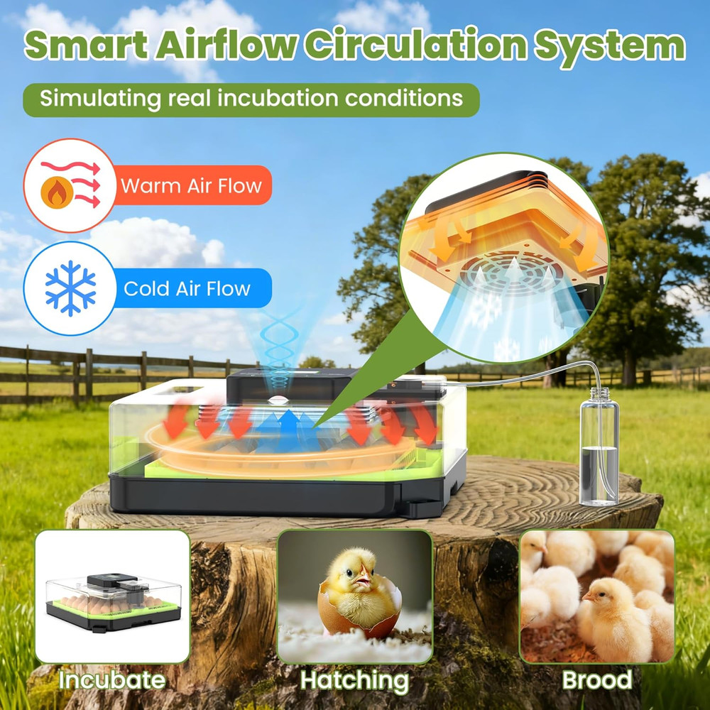 48 Egg Incubator for Hatching Eggs with Automatic Egg Turning, Temperature & Hum