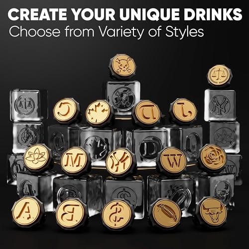 Ice Stamp Ring for Cube & Sphere - Custom Ice Cubes for Whiskey, Letter B