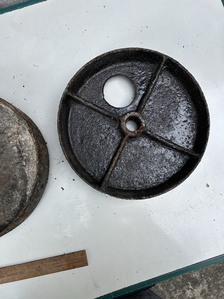 antique, rustic cast iron wheels