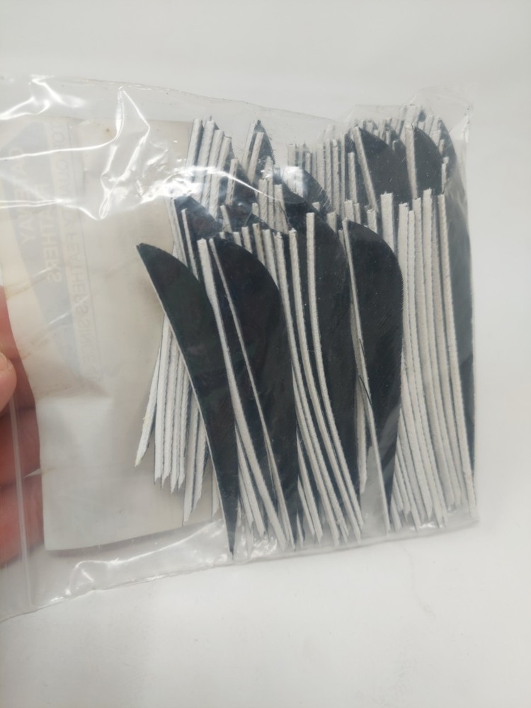 100 Pack Gateway Feathers 4" Left Wing: Parabolic Jet Black 400LPSBK-100
