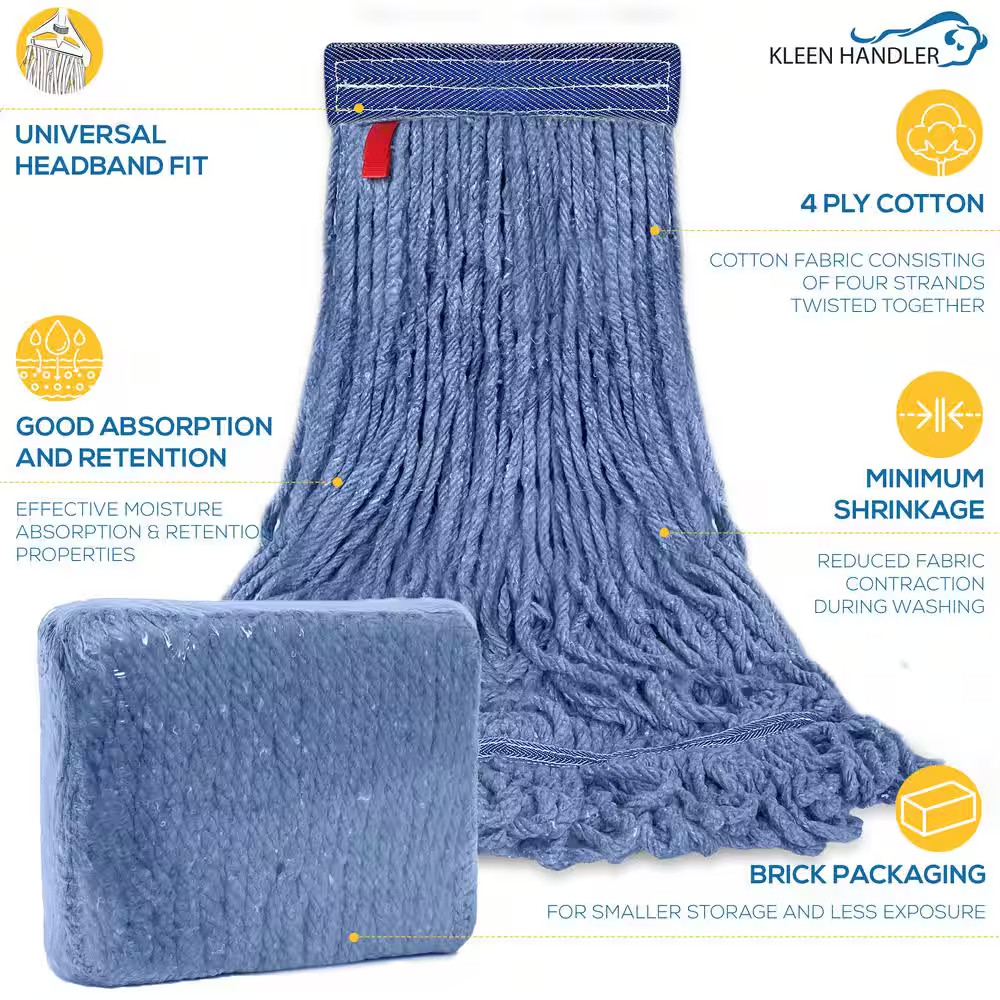 1.25 In. Loop End Commercial String Mop Blended Mop Head Replacement Refill 24 O