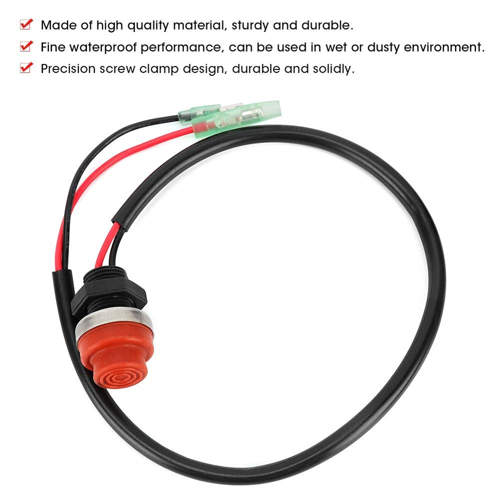For 1989 Outboard Start Button Boat Button Switch, Start Stop Switch Keyless Pus
