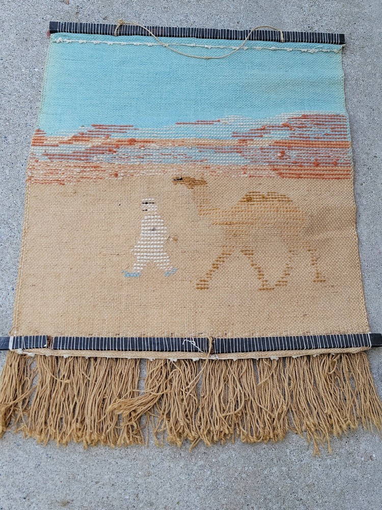 VINTAGE HANDMADE MIDDLE EASTERN WALL HANGING 29" X 40"