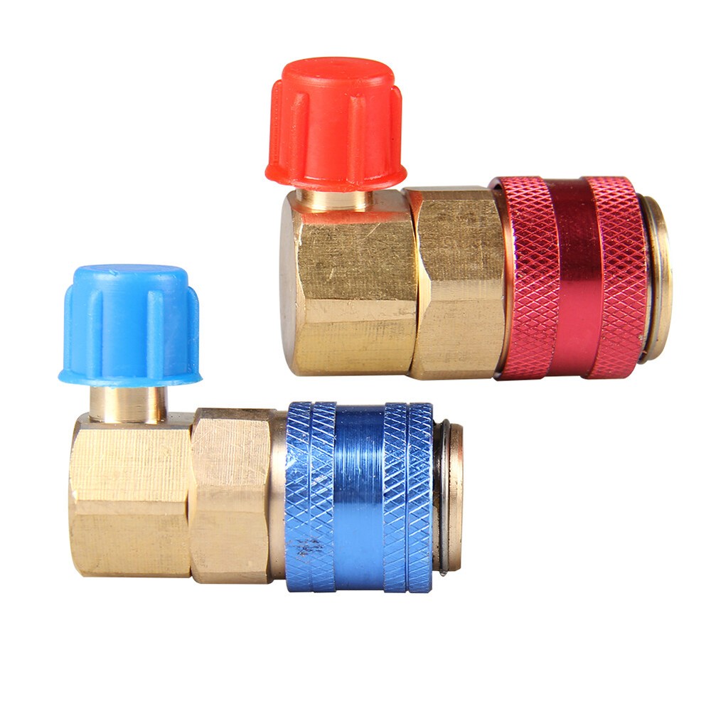 Quick Coupler Adapter HVAC A/C Manifold T Connector 1/4" SAE High Low Side