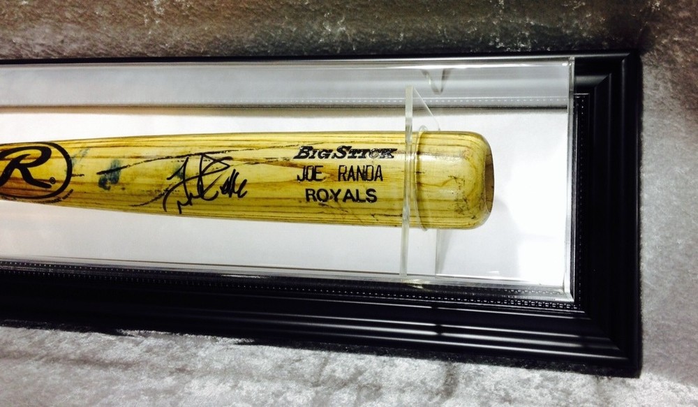 Premium Wall Mount Baseball Bat Display Case,Black frame with white background