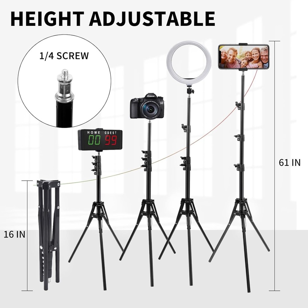 Portable Scoreboard LED Digital with Timer, Remote, Tripod - Bright Display