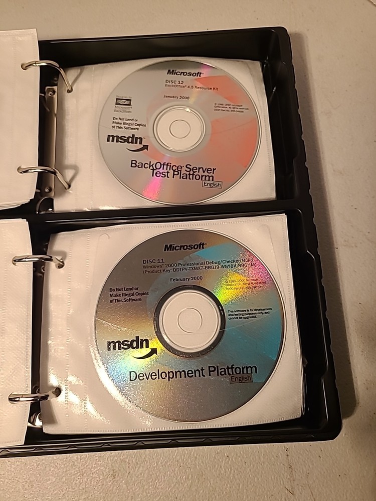 MICROSOFT MSDN Software Discs w/Storage Case Lot of 43