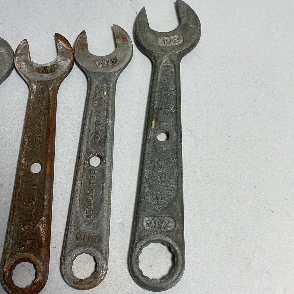 Vintage Indestro "Select Steel" drop-forged box-end wrenches