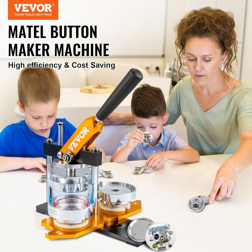 Button Maker Machine, 75 Mm (3 Inch) Badge Punch Press Kit, Children DIY