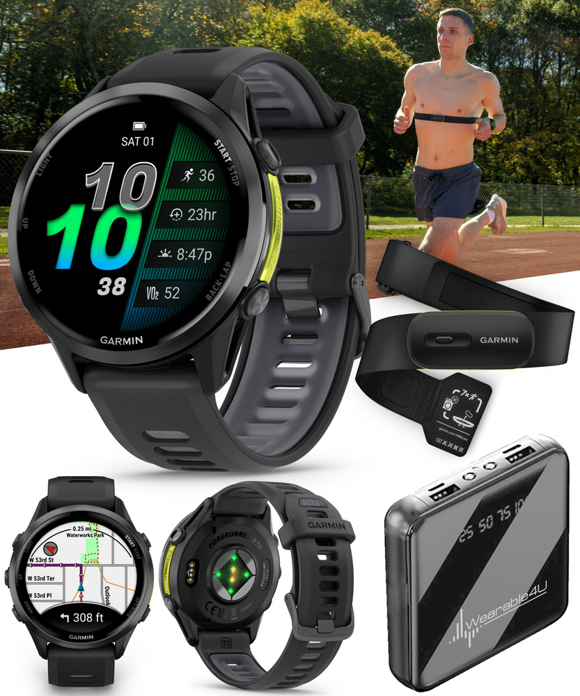 Garmin Forerunner 970 Premium Running GPS Smartwatch AMOLED | Wearable4U Bundle
