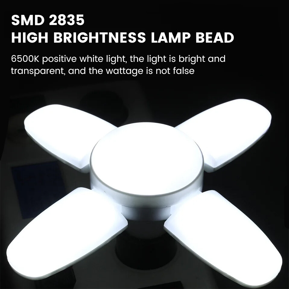 E27 LED Garage Light Bulb 28W Deformable Ceiling Fixture Lights Workshop Lamp