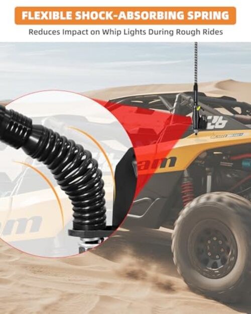 Whip Lights Spring Mounting Base, Quick Release Heavy-Duty Grooved Style