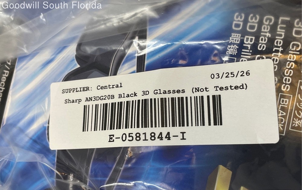 Sharp AN-3DG20-B Black Rechargeable Active Shutter 3D Glasses Not Tested