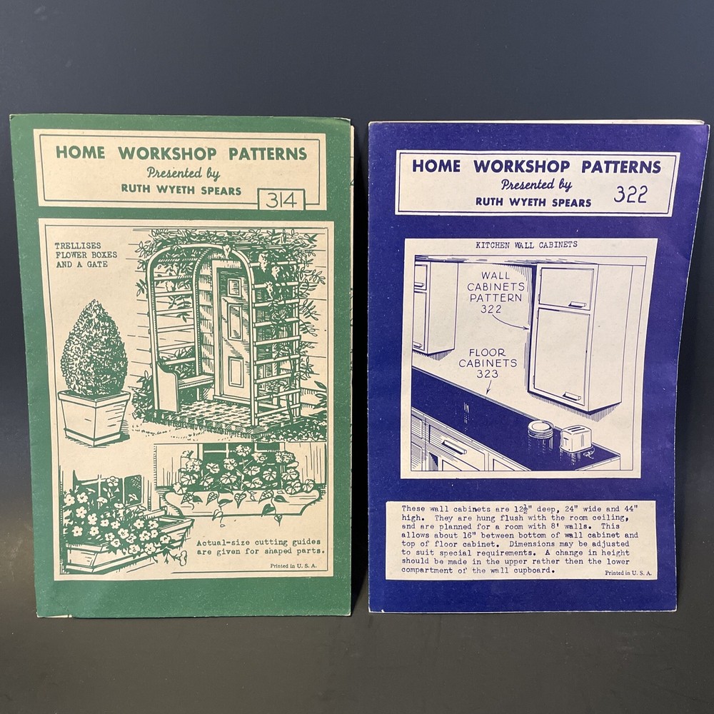 Home Workshop Patterns Presented By Ruth Wyeth Spears - LOT of Six W/Envelope
