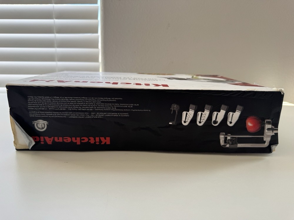 KitchenAid KSM1APC Spiralizer Attachment Peel Core Slice Complete Used Box