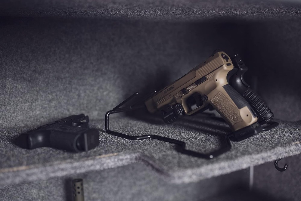 Lockdown Handgun Rack Barrel Up or Muzzle Holder with 6 Rack- Muzzle, Black