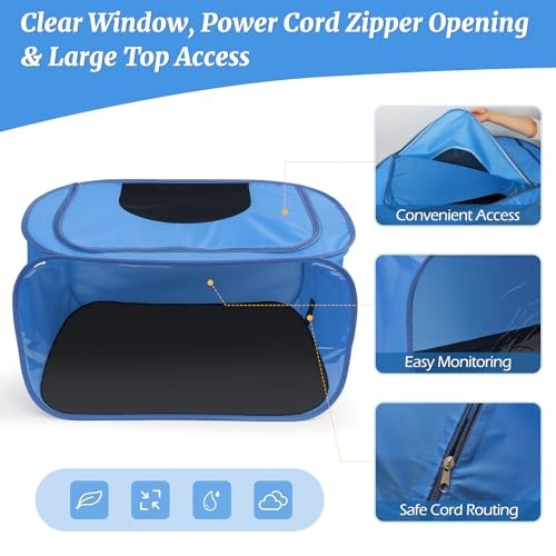 Chicken Brooder Box for Chicks, Pop Up Chick Brooder Kit with Clear Window,