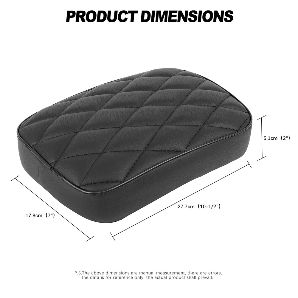 For Big Dog Chopper Rectangular Pillion Passenger Pad Seat w/ 8 Suction Cup Pad