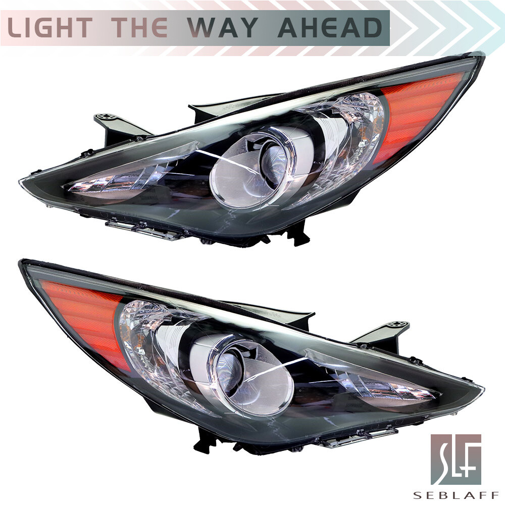 For Hyundai Sonata 2011-2014 Projector Headlights Assembly Pair Black Housing