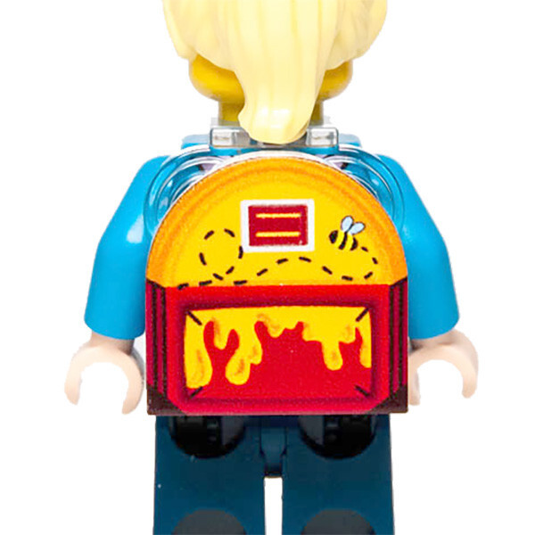 Pooh Bear Lugfly Cosplay Mini Backpack - Minifig Theme Accessory - Custom Tile