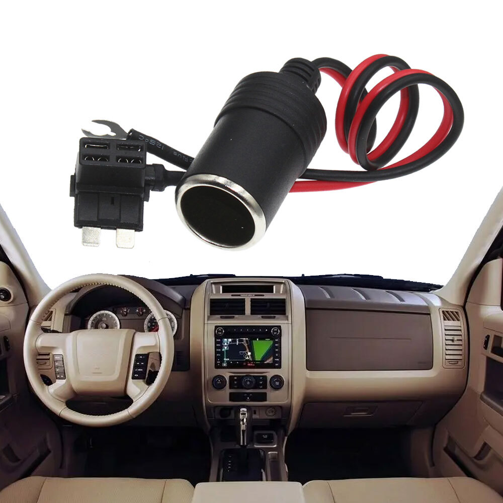 Cigarette Lighter Seat Power Connect Fuse Storage Battery Adapter Socket Plug-