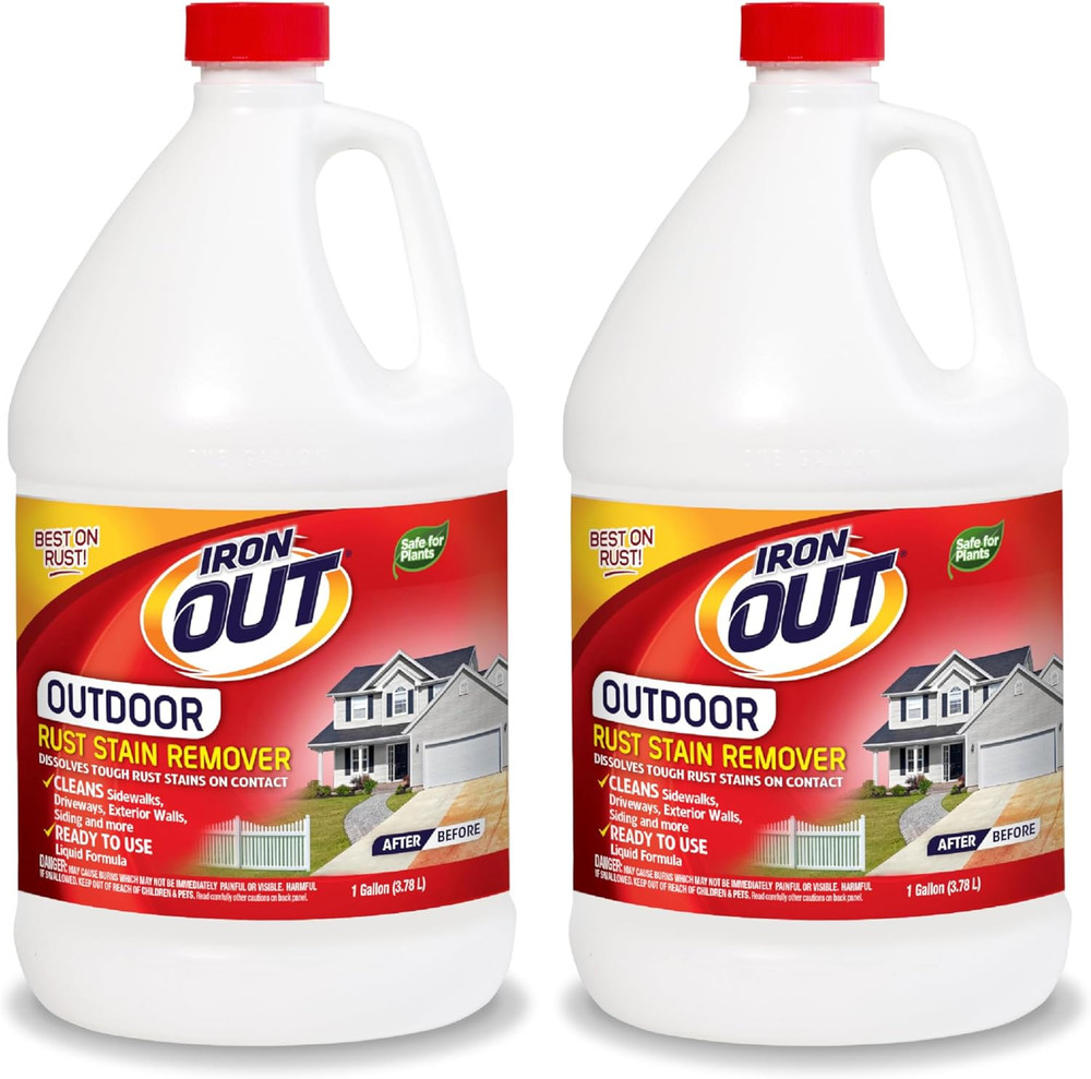 Liquid Rust Stain Remover, Pre-Mixed, Quickly Removes Rust Stains from Concrete,