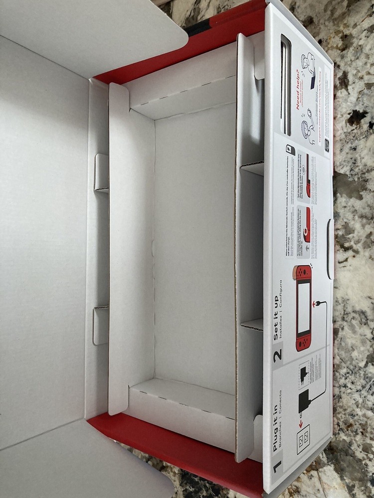 Nintendo Switch Complete EMPTY Box Mario Red & Blue Edition w/ Carrying Case