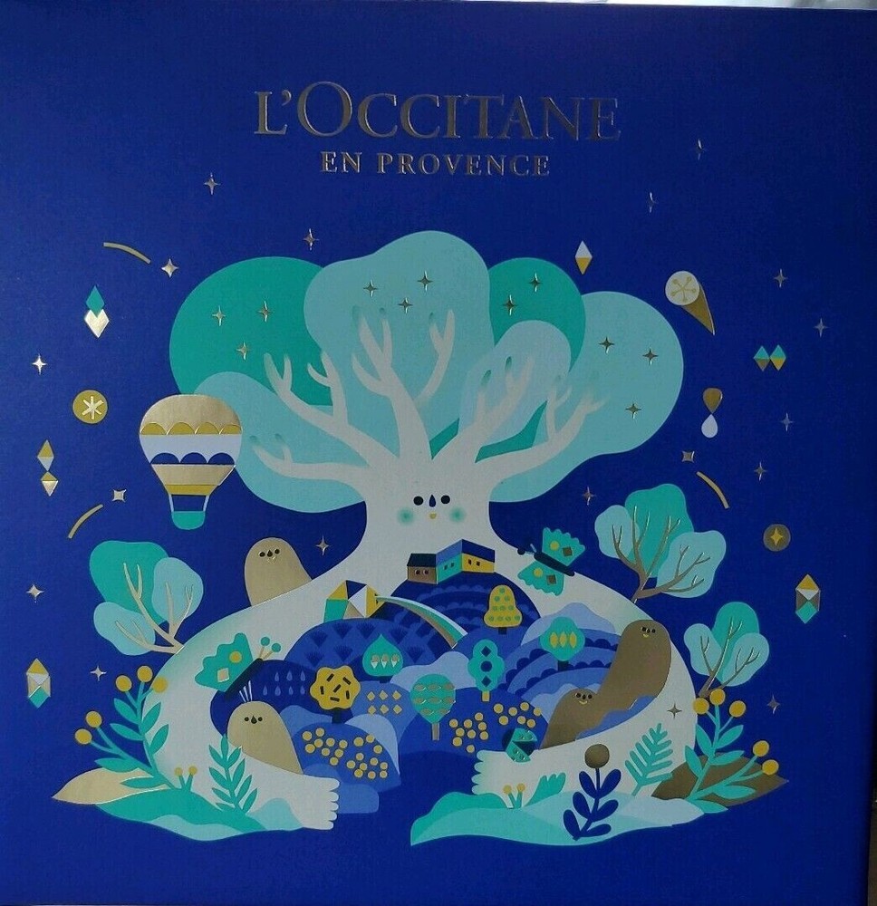 L'Occitane En Provence Holiday Blue Medium Empty Gift Box X 2 New