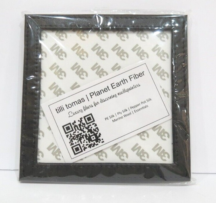 Plant Earth Pre-finished Leather Frame 4x4 Insert Handpainted Needlepoint Canvas
