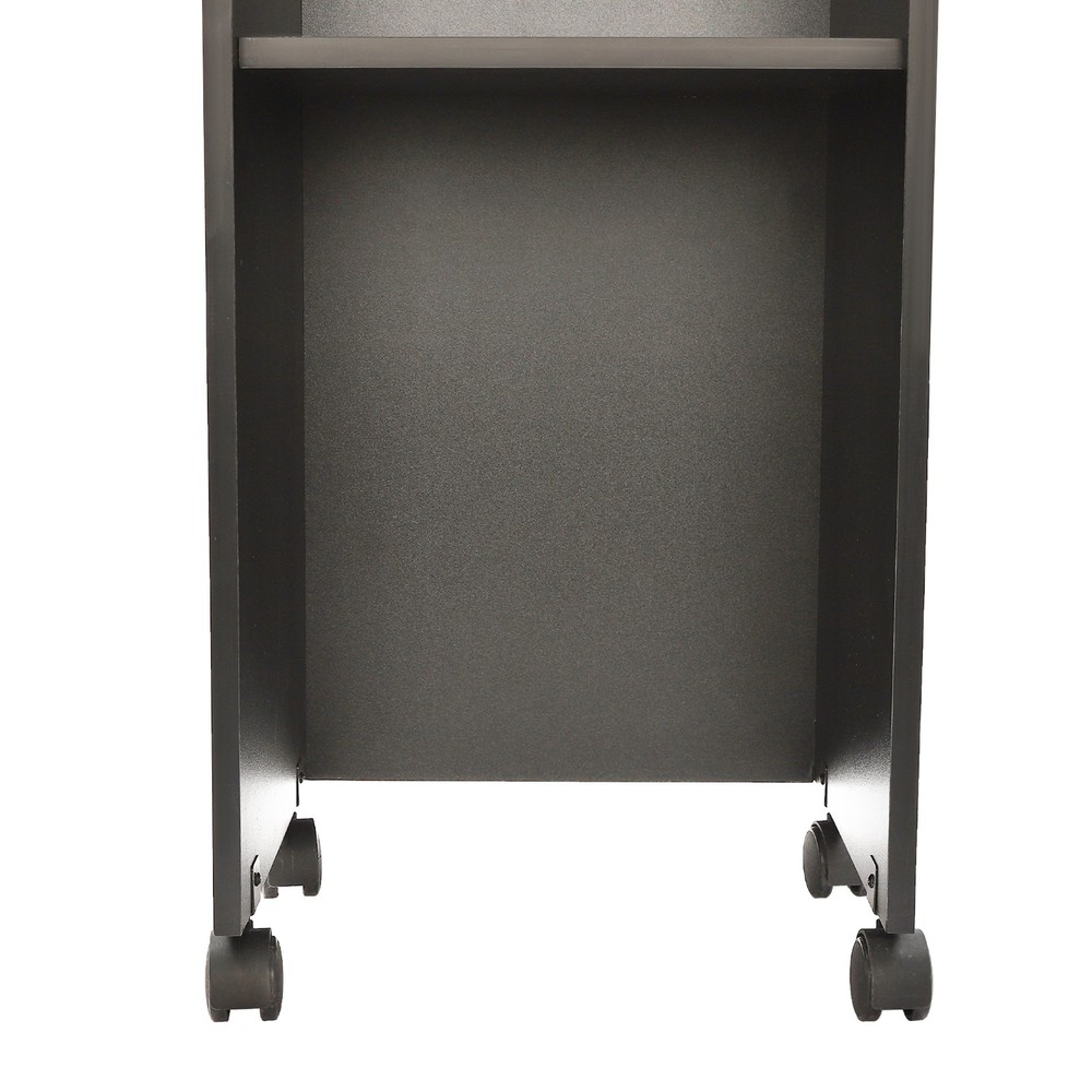 Lectern Elevated Inclined Reading Platform Black Mobile Presentation Stand