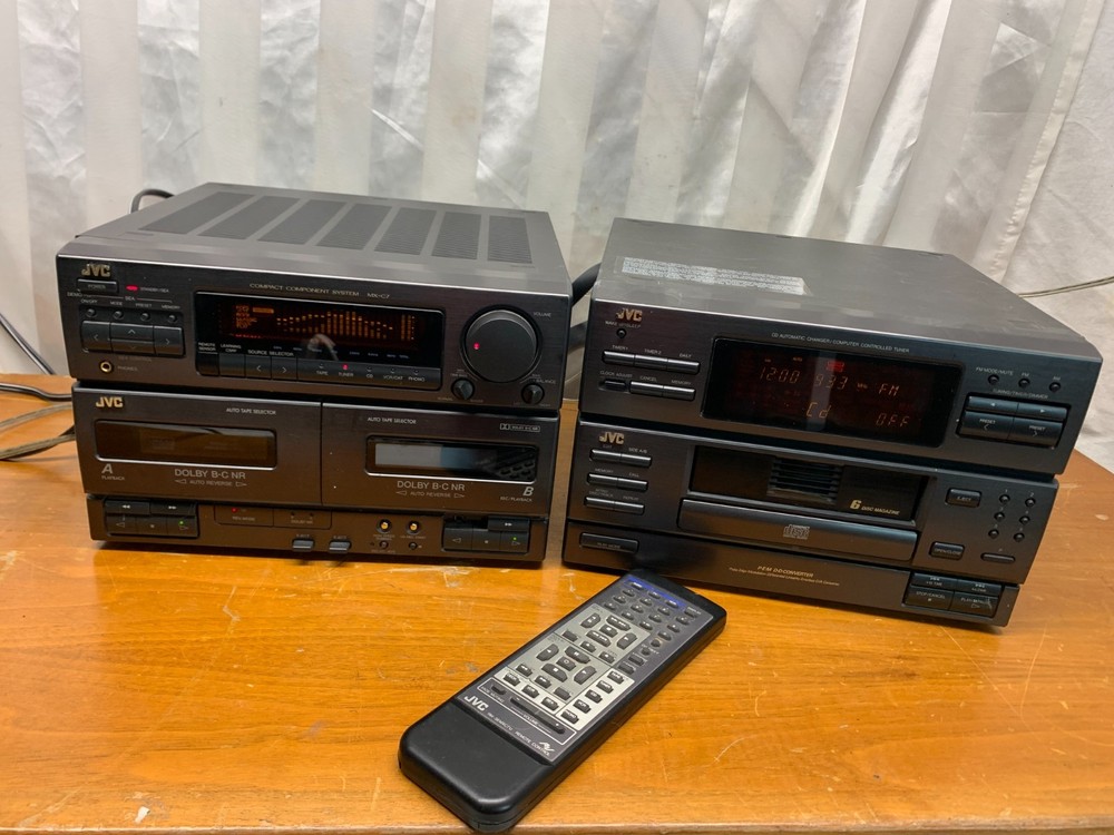 JVC MX-C7 Compact Component Stereo System 6 Disc CD Dual Cassette Player & Tuner